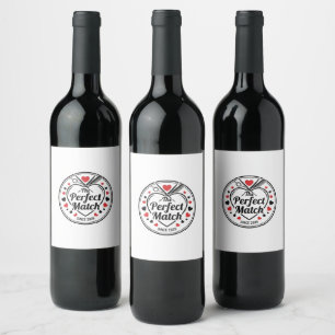 The Perfect Match Barber Stylist Vintage Valentine Wine Label