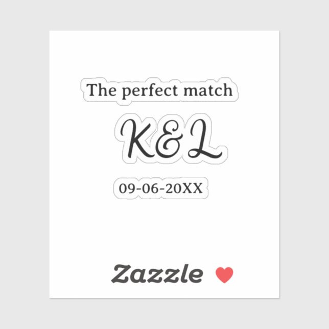 The perfect match couple name letter date blue sim (Sheet)