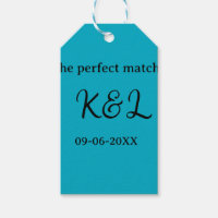 The perfect match couple name letter date blue sim