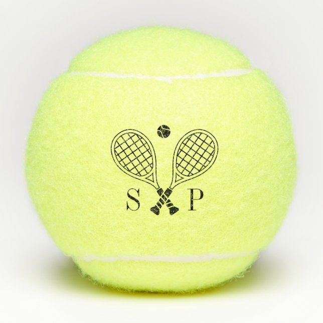 The Perfect Match Custom Name Logo Monogram Tennis Balls (Front)