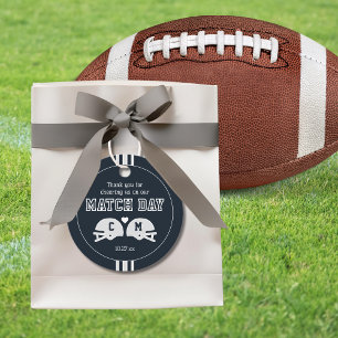 The Perfect Match Football Wedding Monogram Favour Tags