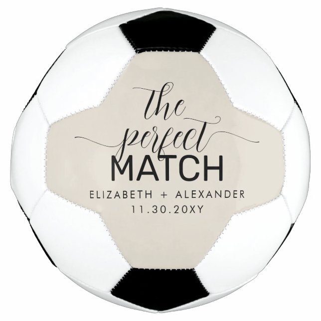The Perfect Match Minimalist Modern Couple Football (Front)