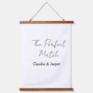 The perfect match name simple couple wedding hanging tapestry