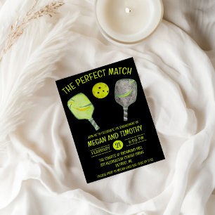The Perfect Match! Pickleball Engagement Party Invitation