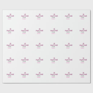 The perfect match pink black name date wedding cou wrapping paper