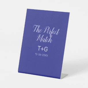 The perfect match royal blue luxury add couple nam pedestal sign