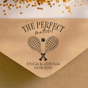 The perfect match Save the Date Wedding Tennis  Rubber Stamp