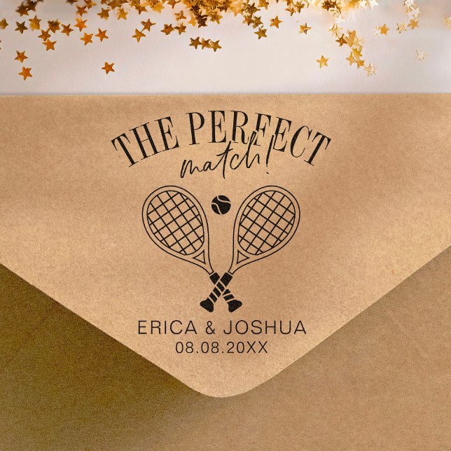 The perfect match Save the Date Wedding Tennis  Self-inking Stamp (Creator Uploaded)