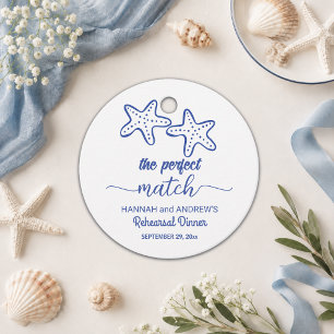 The Perfect Match Starfish Couple Rehearsal Dinner Favour Tags