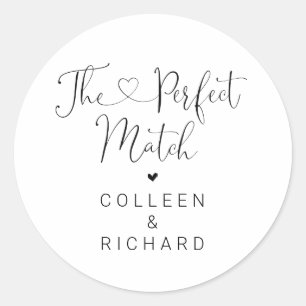 The Perfect Match Sticker for Wedding Favour