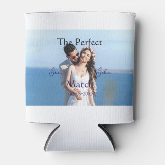 the perfect match wedding blue name photo date cou can cooler