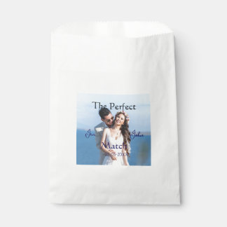 the perfect match wedding blue name photo date cou favour bags