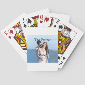 the perfect match wedding blue name photo date cou playing cards
