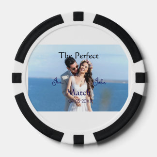 the perfect match wedding blue name photo date cou poker chips