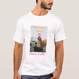 The perfect match wedding couple photo retro pink  T-Shirt