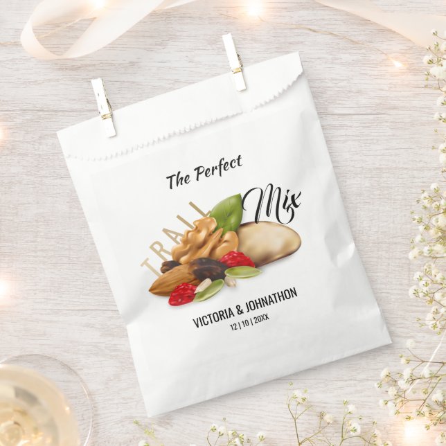 The Perfect Mix Fruit Nut Thank You Wedding Trail Favour Bags (Clipped)