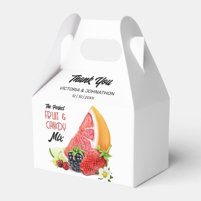The Perfect Mix Fruit Thank You Wedding Favour Box (Front Side)