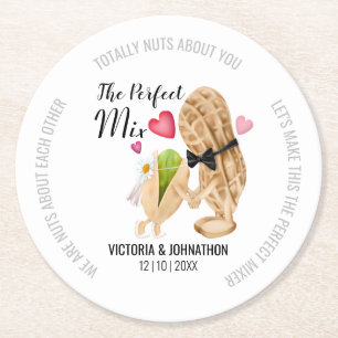 The Perfect Mix Nuts Funny   Wedding Treat Round Paper Coaster