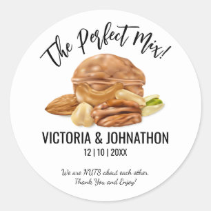 The Perfect Mix Nuts Thank You Wedding Treat Classic Round Sticker