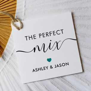 The Perfect Mix Spice or Trail Mix Gift Tag, Teal Favour Tags