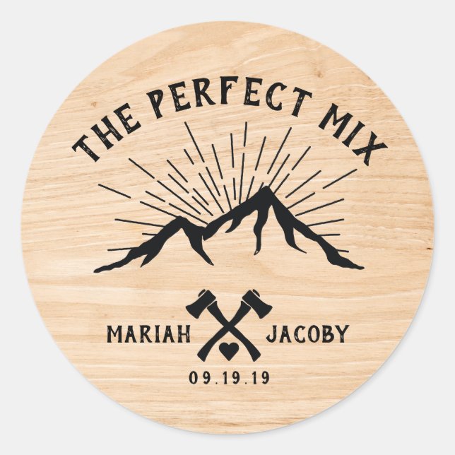 The Perfect Mix Wedding Favour DIY Trail Mix Classic Round Sticker (Front)