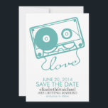 The Perfect Mix Wedding Save the Date {aqua}<br><div class="desc">Contemporary and unique wedding save the date announcements feature a cool illustration of a cassette tape.</div>