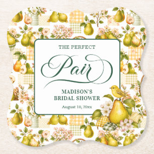 The Perfect Pair Bridal Shower Favour Paper Coaster