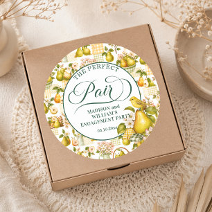The Perfect Pair Cottagecore Engagement Party Classic Round Sticker