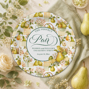 The Perfect Pair Cottagecore Engagement Party Paper Plate