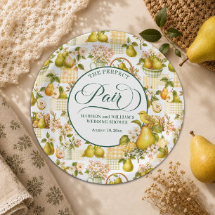 The Perfect Pair Cottagecore Wedding Shower Paper Plate