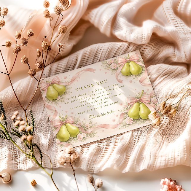 The Perfect Pair Pear Bridal Shower Thank You Card (Creator Uploaded)