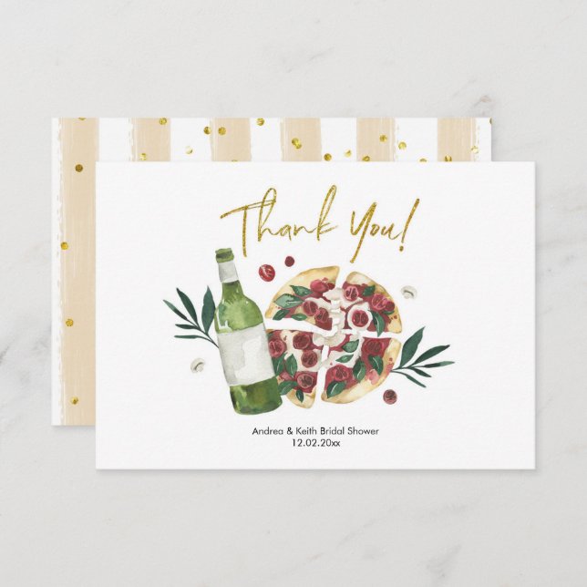 The Perfect Pair Pizza and Beer Thank You Card (Front/Back)