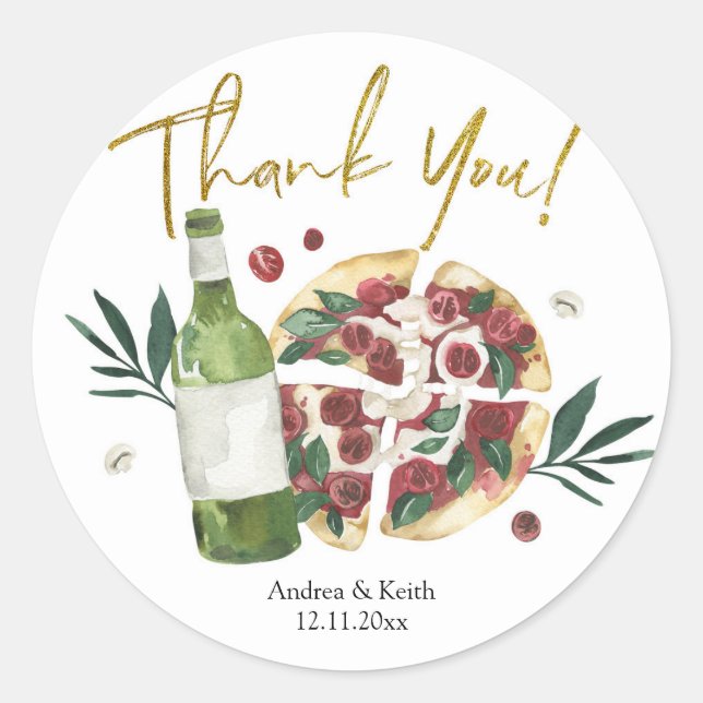 The Perfect Pair Pizza and Beer Thank You Sticker (Front)