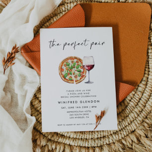 The Perfect Pair Pizza and Wine Bridal Shower Invitation