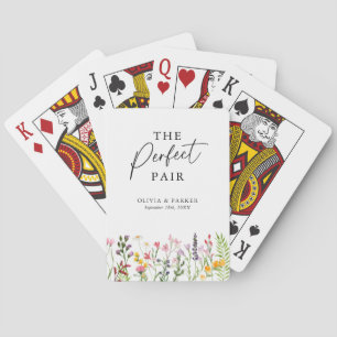 The Perfect Pair Wildflower Wedding Favour Playing Cards