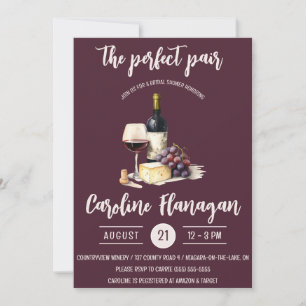 The Perfect Pair! Wine and Cheese Bridal Shower Invitation