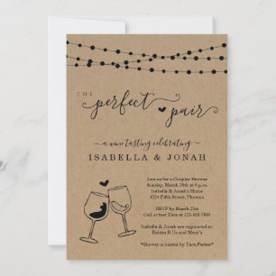 The Perfect Pair Wine Tasting Couple's Shower Invitation