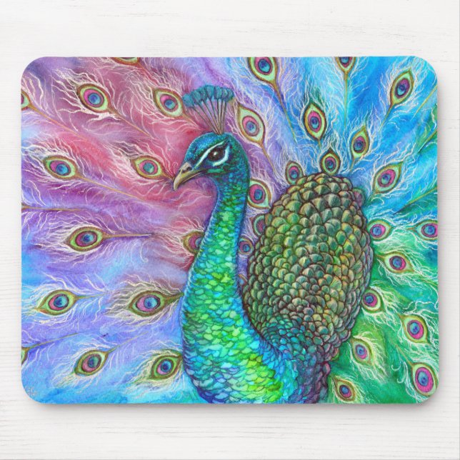 The Perfect Peacock. Mouse Mat (Front)
