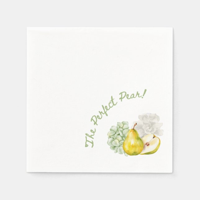 The Perfect Pear Green Floral Napkin (Front)