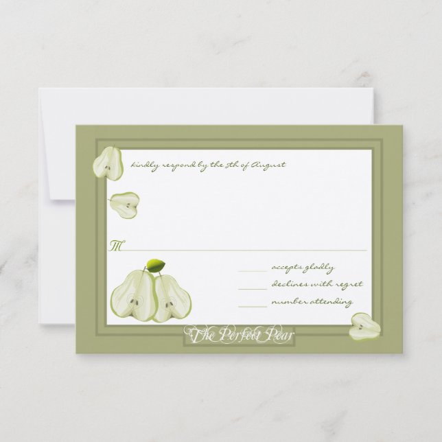 The Perfect Pear Wedding Invitation (Front)