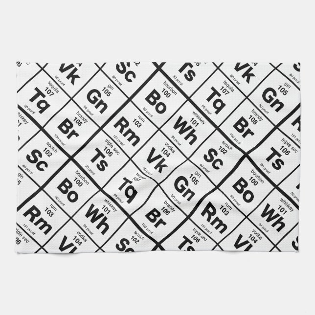 The Periodic Bar Tea Towel (Horizontal)