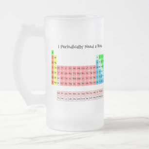 The Periodic Table (Handwritten Style) Frosted Glass Beer Mug