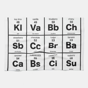The Periodic Table of Desserts Tea Towel