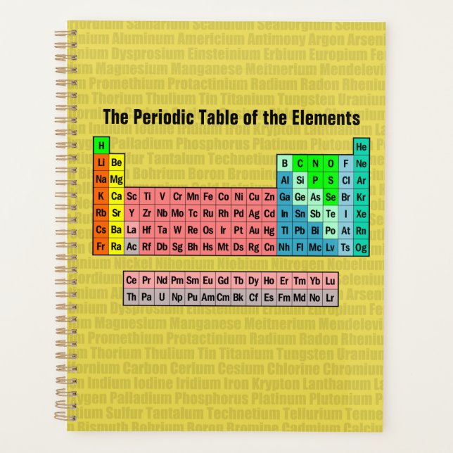 The Periodic Table of the Elements (2016 Revision) Planner (Front)