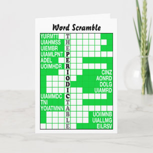 The Periodic Table Word Scramble Card