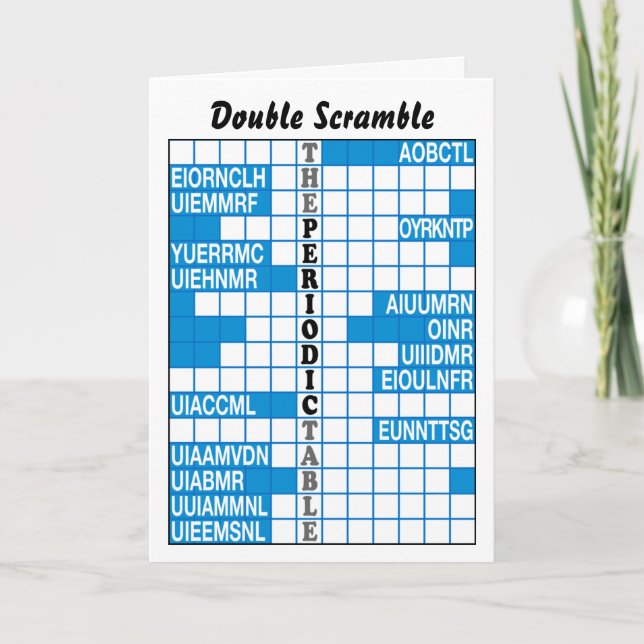 The Periodic Table Word Scramble Card (Front)