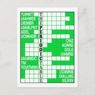 The Periodic Table Word Scramble Postcard