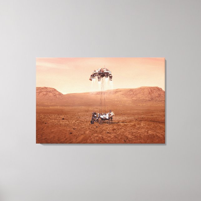 The Perseverance Rover Landing Safely On Mars. Canvas Print (Front)