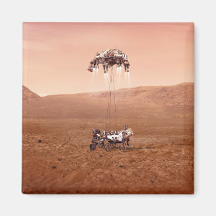 The Perseverance Rover Landing Safely On Mars. Magnet