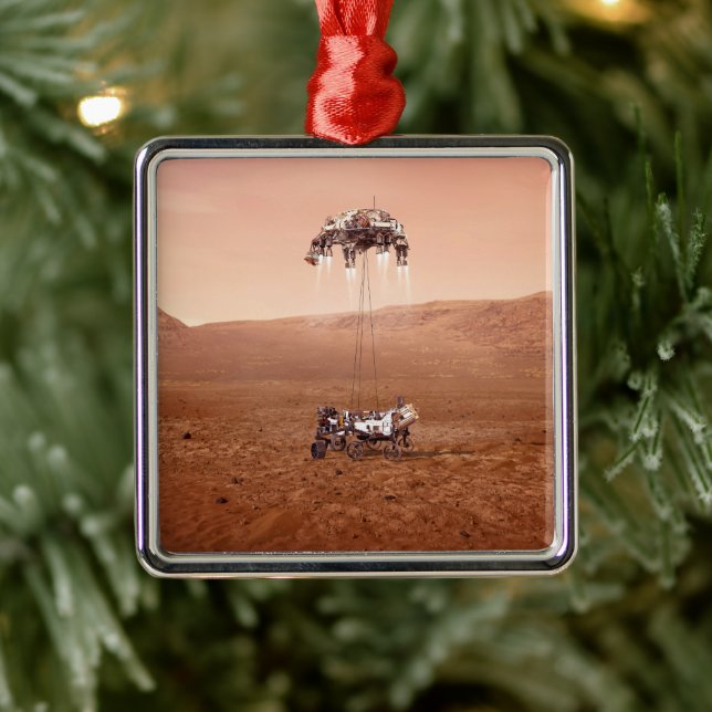 The Perseverance Rover Landing Safely On Mars. Metal Tree Decoration (Tree)